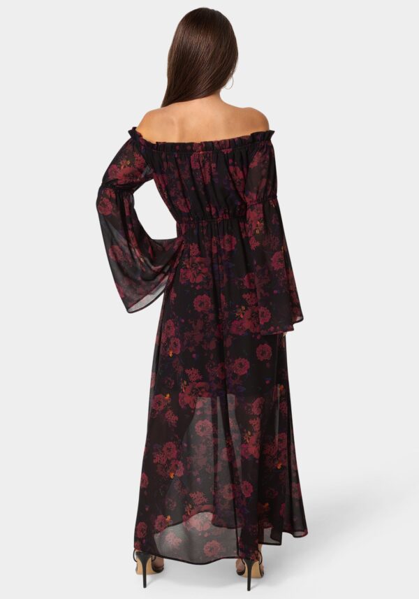 Off the Shoulder Bell Sleeve Maxi Dress